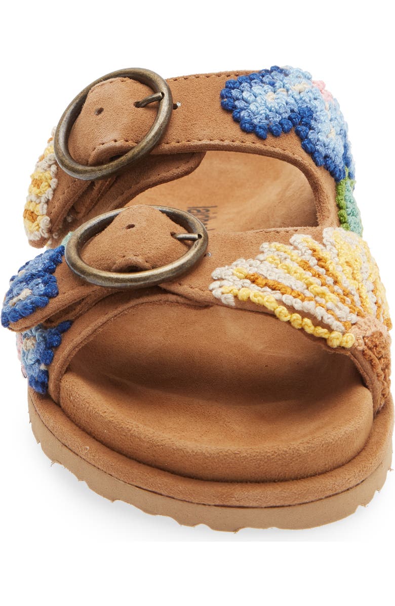 Laidback London Clay Embroidered Slide Sandal, Alternate, color, Mustard Suede / Multi