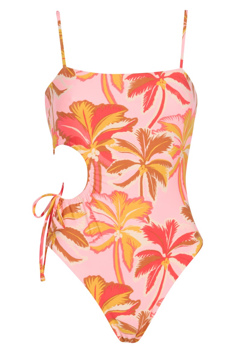 Ann Side Cutout One-Piece Swimsuit, Alternate, color, PINK