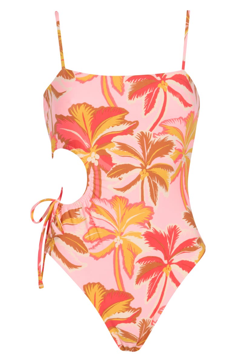 Maaji Ann Side Cutout One-Piece Swimsuit, Alternate, color, Pink