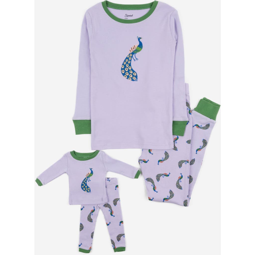 Leveret Girls Matching Doll Printed Cotton Pajamas, Fantasy & Character Prints In Green