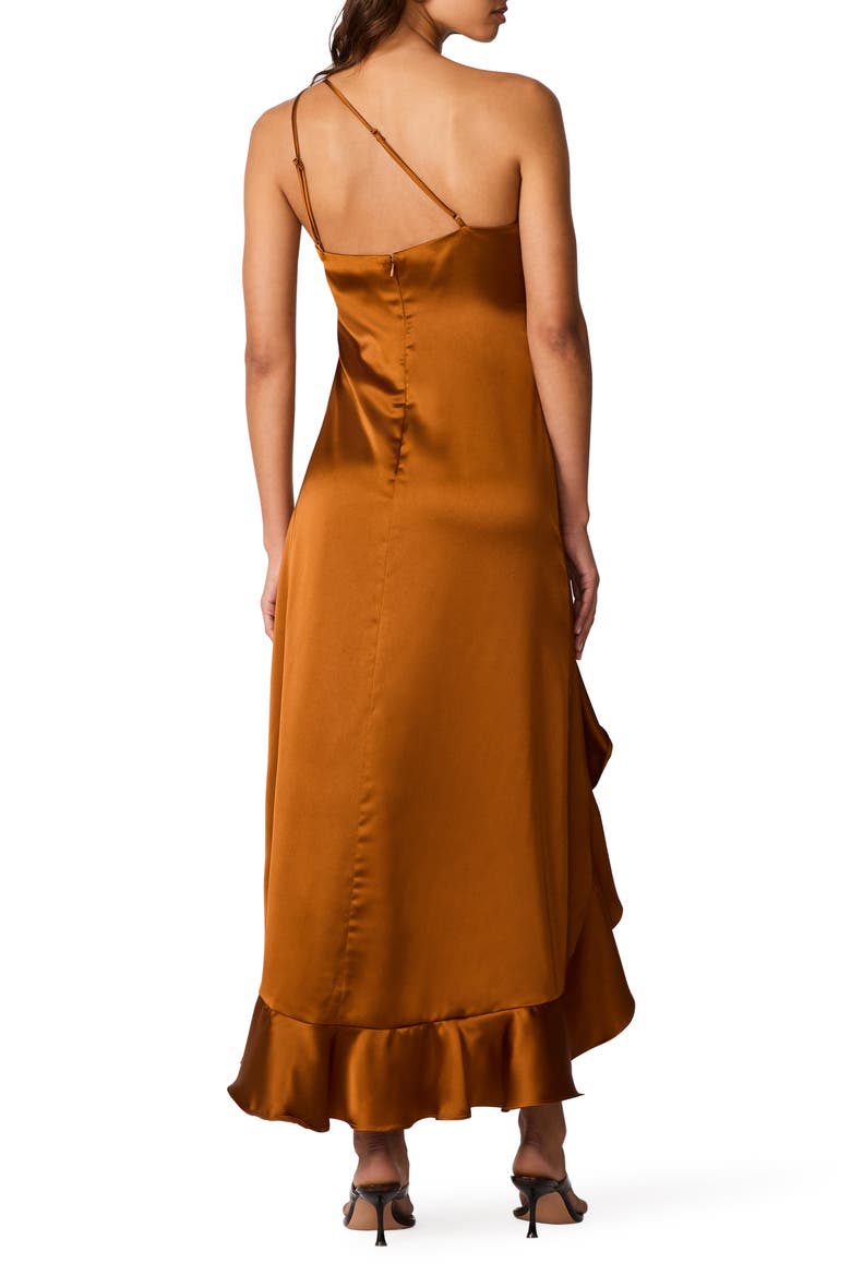Mindy Asymmetric High-Low Dress, Alternate, color, CARAMEL CAFE