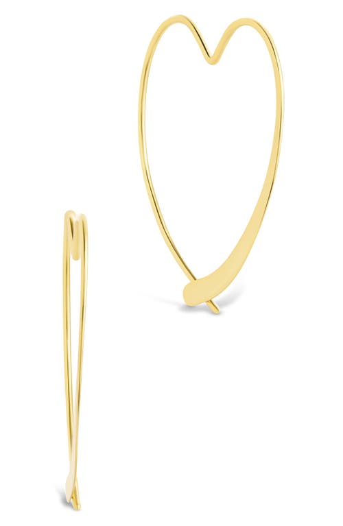 Sterling Forever Rorie Heart Threader Hoop Earrings