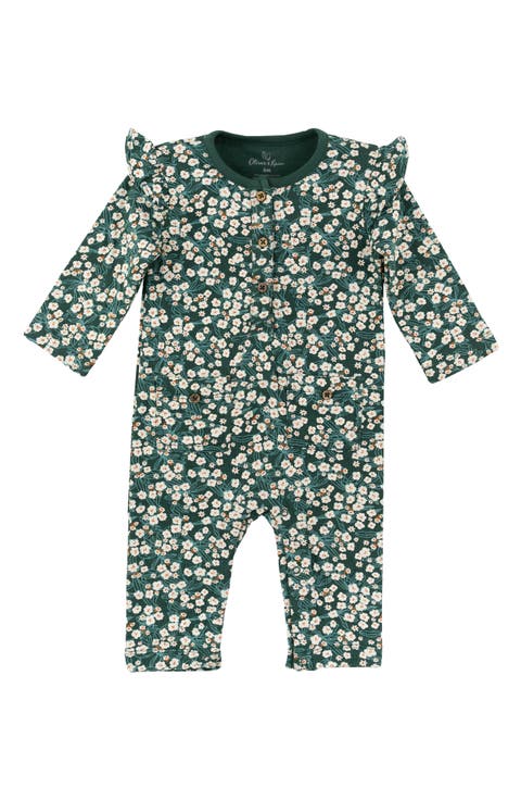 Pinecone Ruffle Organic Cotton Romper (Baby)