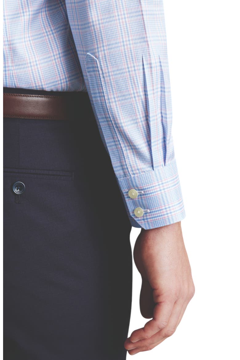 Non-Iron Twill Prince of Wales Shirt, Alternate, color, Sky Blue