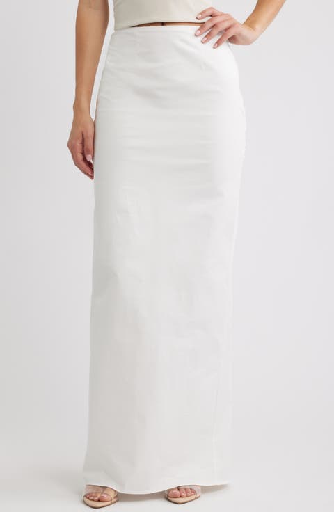 Lyra Ruched V-Back Evening Maxi Skirt