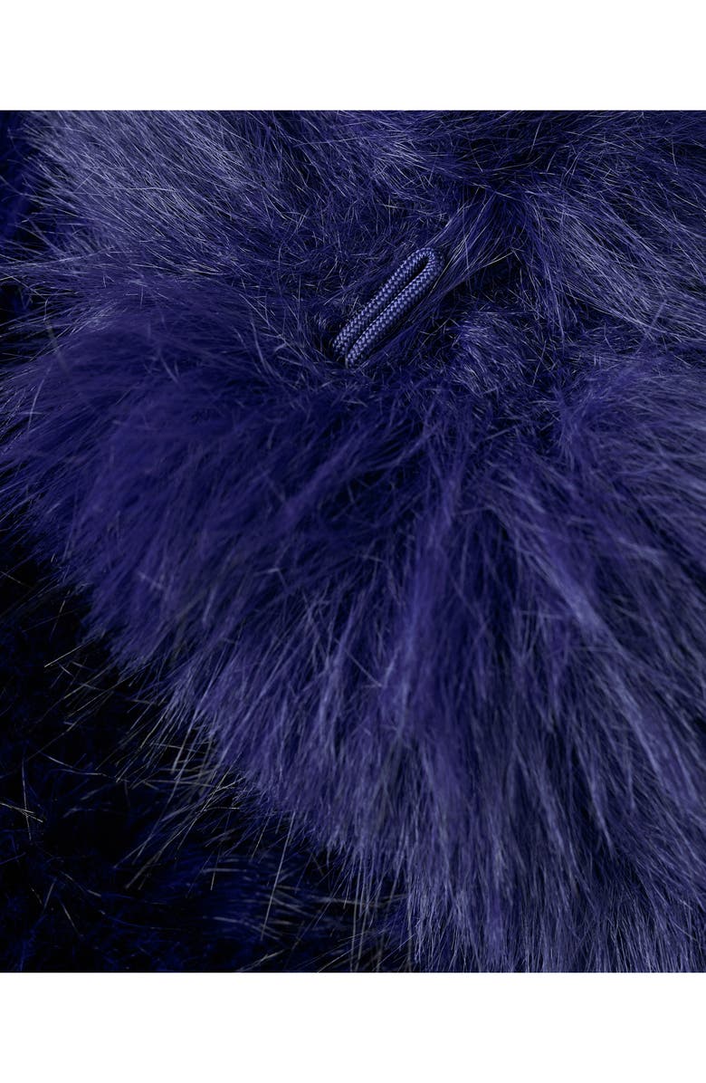 MANGO x Kaia Gerber Faux Fur Coat, Alternate, color, Blue