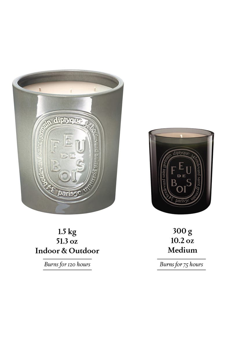 Feu de Bois (Fire Wood) Extralarge Scented Candle, Alternate, color, GREY VESSEL