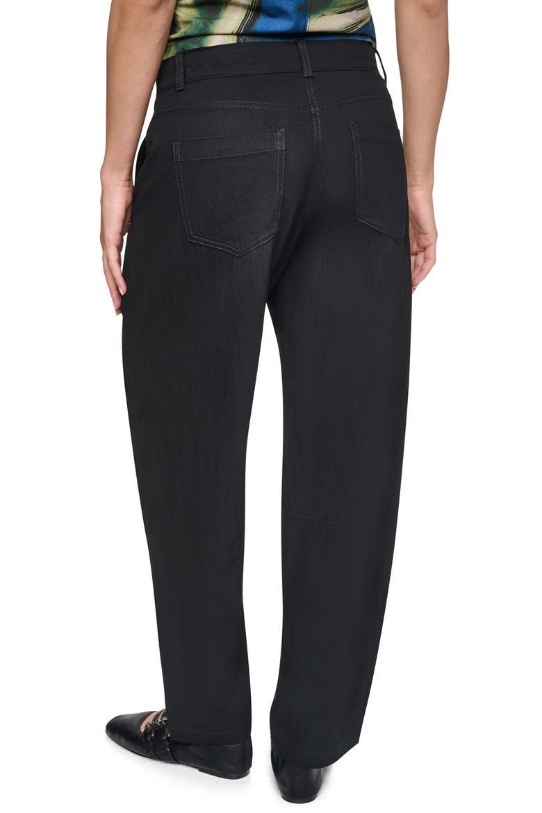 Barrel Leg Sanded Twill Pants, Alternate, color, BLACK
