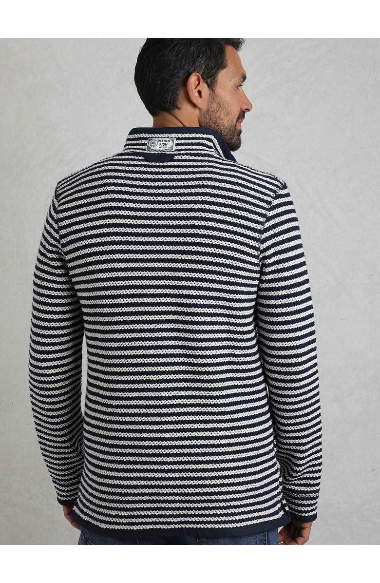 Weird Fish Shorling 1/4 Zip Stripe Macaroni, Alternate, color, Ecru
