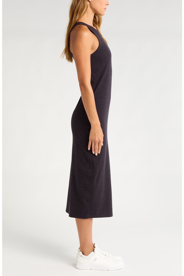 Renew Mélange Midi Tank Dress, Alternate, color, BLACK MELANGE