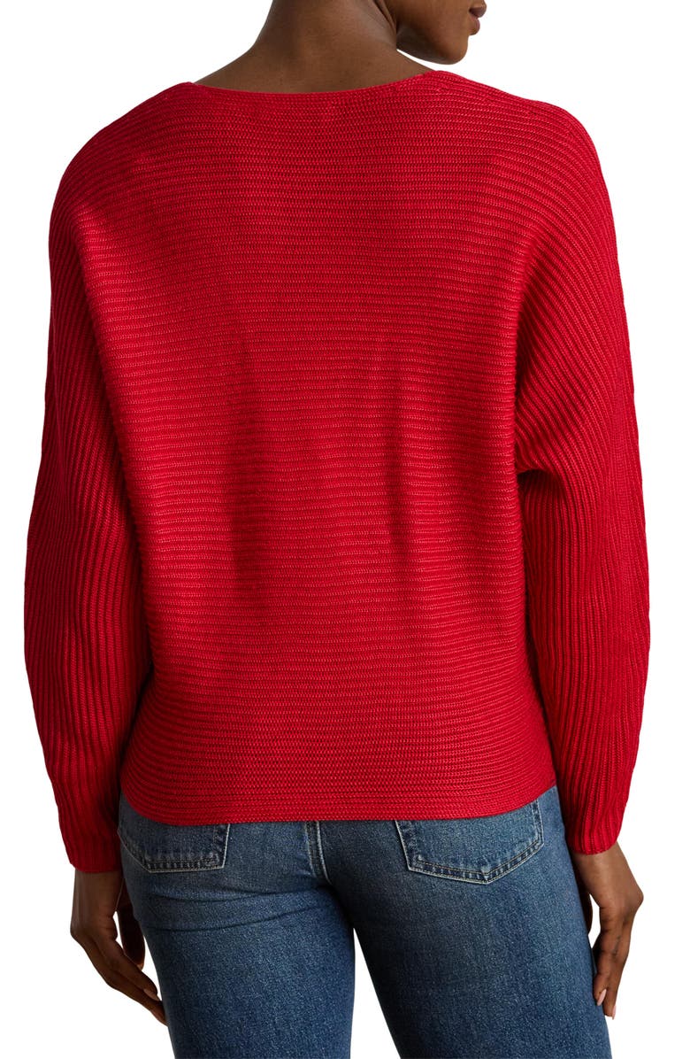 Lauren Ralph Lauren Ottoman Stitch Dolman Sleeve Sweater, Alternate, color, Ralph Red