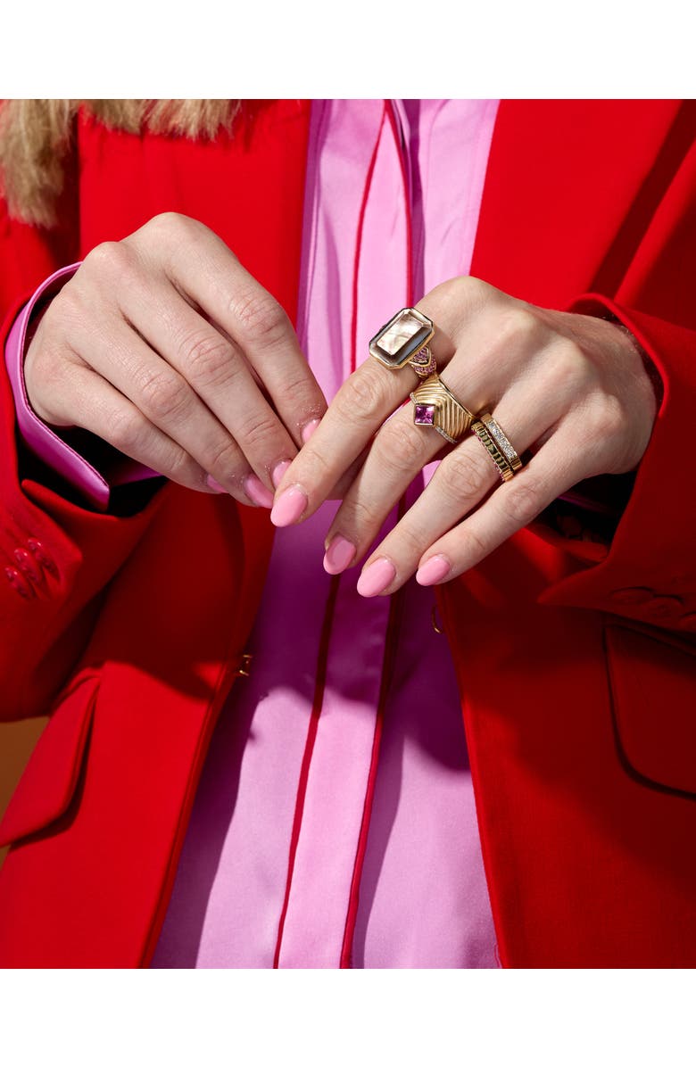 Campbell + Charlotte Spark Etched Stacking Band Ring, Alternate, color, Diamond-Gold