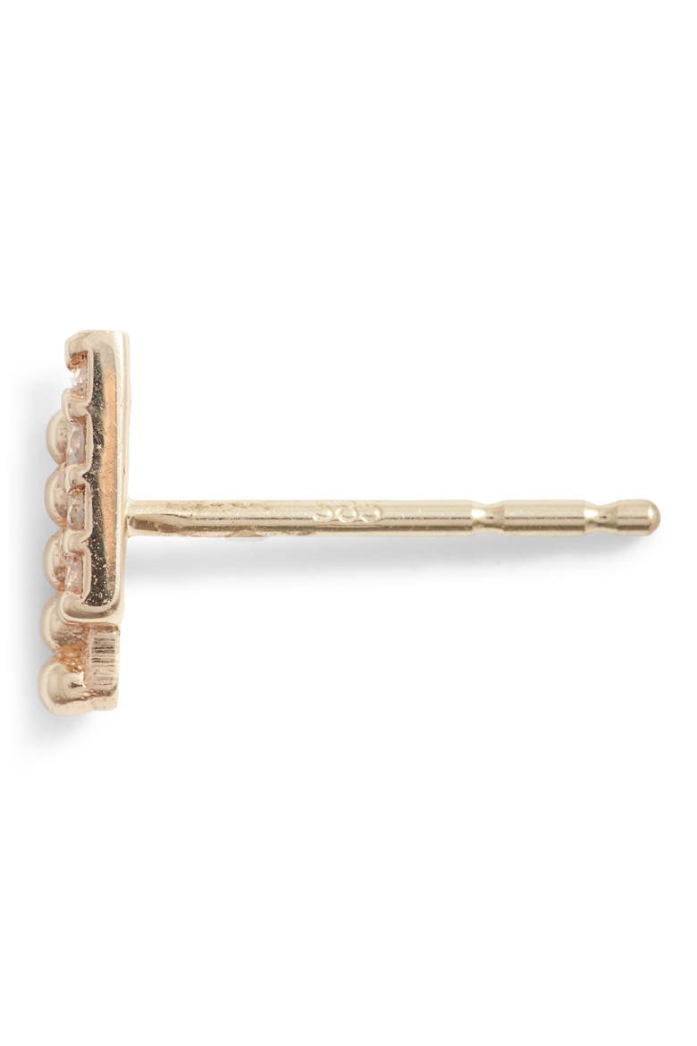 Dew Drop Pavé Bar Single Stud Earring, Alternate, color, GOLD/ DIAMOND/ RIGHT
