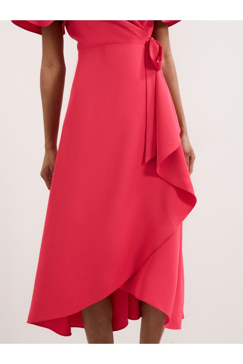 Julissa Short Sleeve Wrap Midi Dress, Alternate, color, Pink