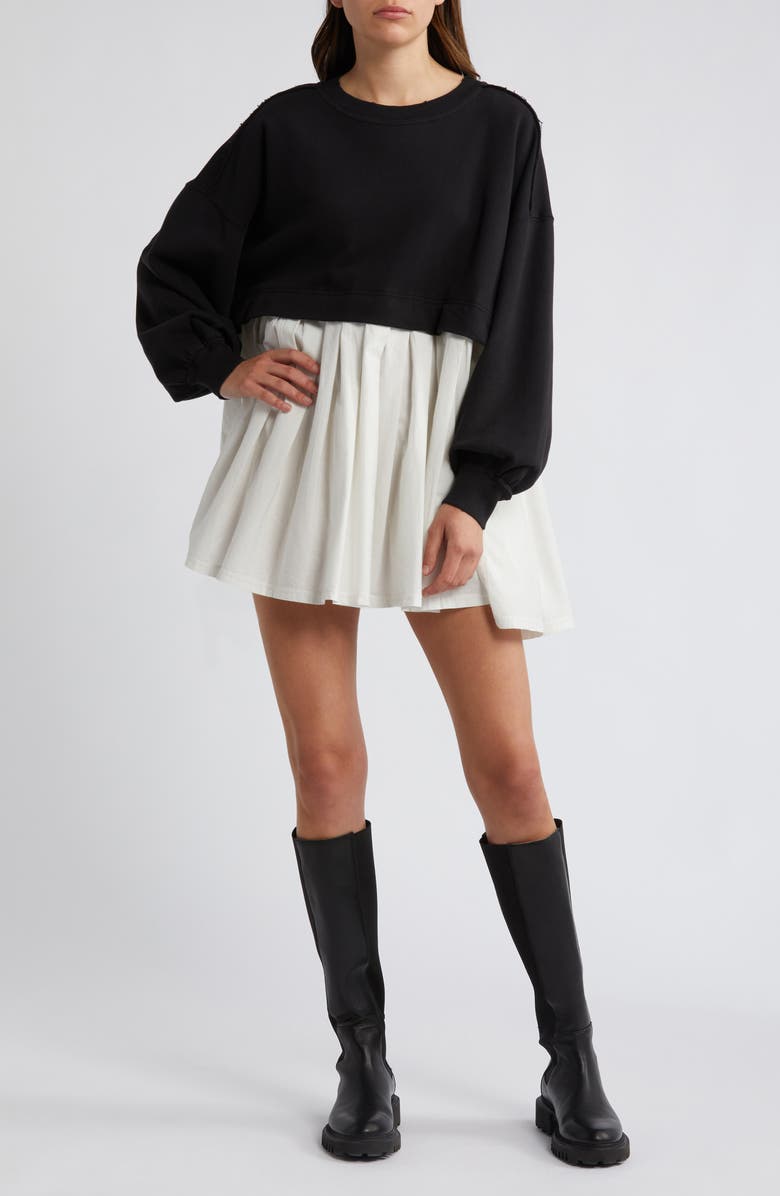 Free People Eleanor Layered Sweatshirt Minidress, Main, color, 