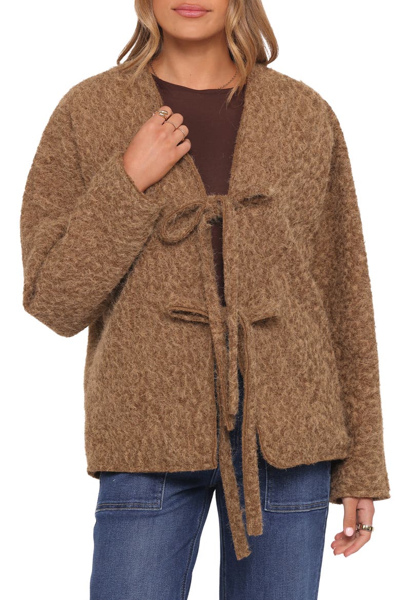 Kimmy Bow Oversize Cardigan, Main, color, MOSS