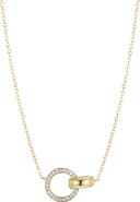 Adornia 14K Gold Plated Cubic Zirconia Interlocking Circles Pendant Necklace