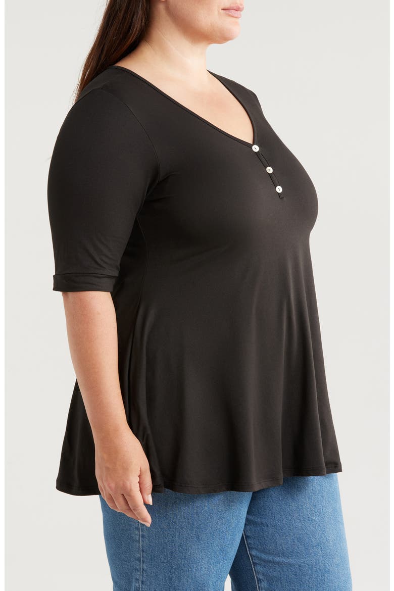 Three-Button Tunic, Alternate, color, BLACK