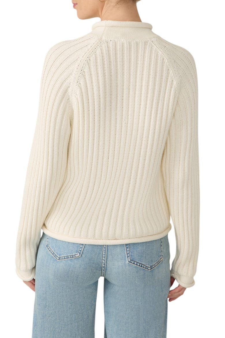 Sunwashed Organic Cotton Rollneck Sweater, Alternate, color, EGRET