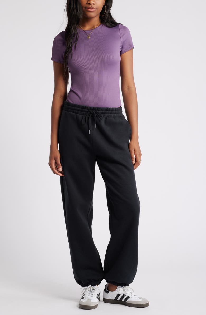 BP. Butter Short Sleeve Rib Bodysuit, Alternate, color, Purple Montana