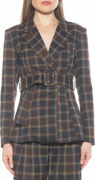 Alexia Admor Janna Plaid Longline Blazer