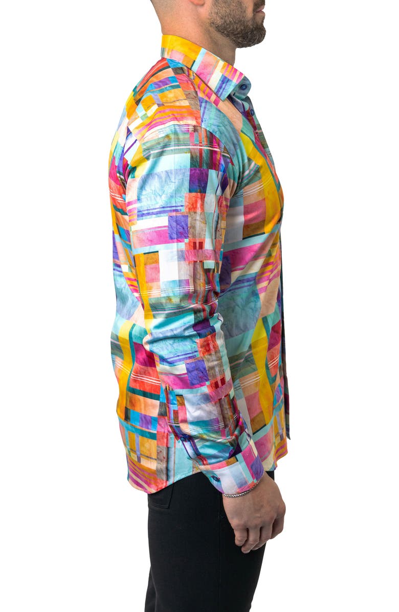Maceoo Fibonacci Cube 41 Cotton Button-Up Shirt, Alternate, color,