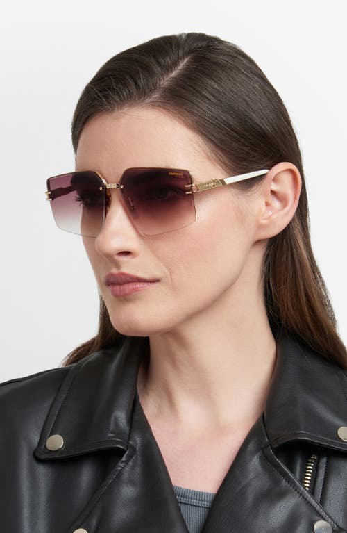 Carrera Eyewear 63mm Square Oversized Gradient Rimless Square Geometric Sunglasses In Gold Ivory/brown Sf