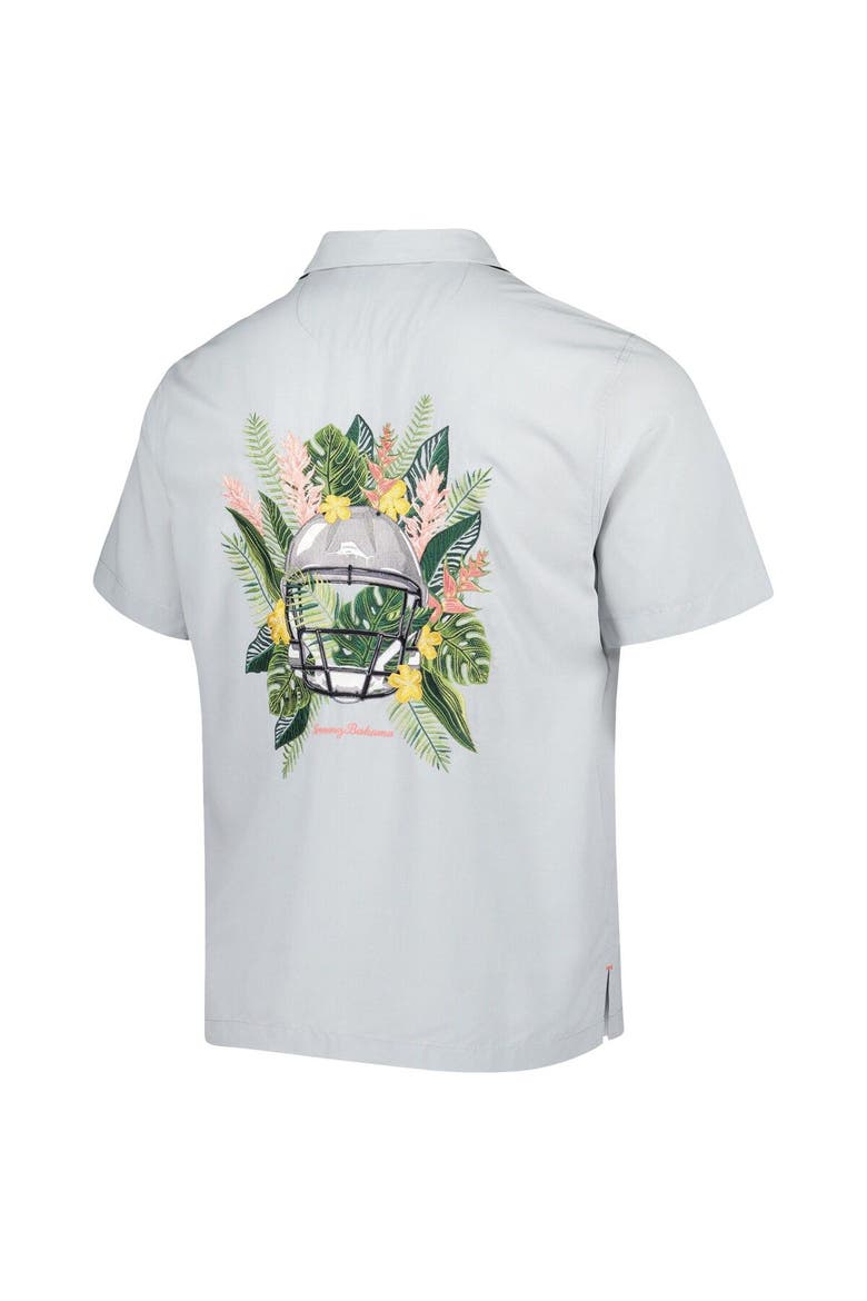 Men's Tommy Bahama Gray Kansas City Chiefs Coconut Point Frondly Fan Camp IslandZone Button-Up Shirt, Alternate, color, Gray