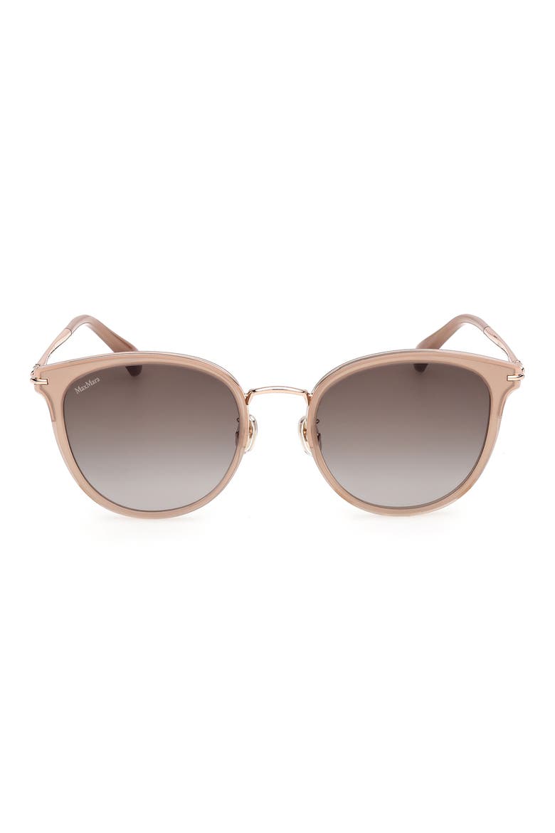 55mm Round Sunglasses, Main, color, SHINY BEIGE / GRADIENT BROWN