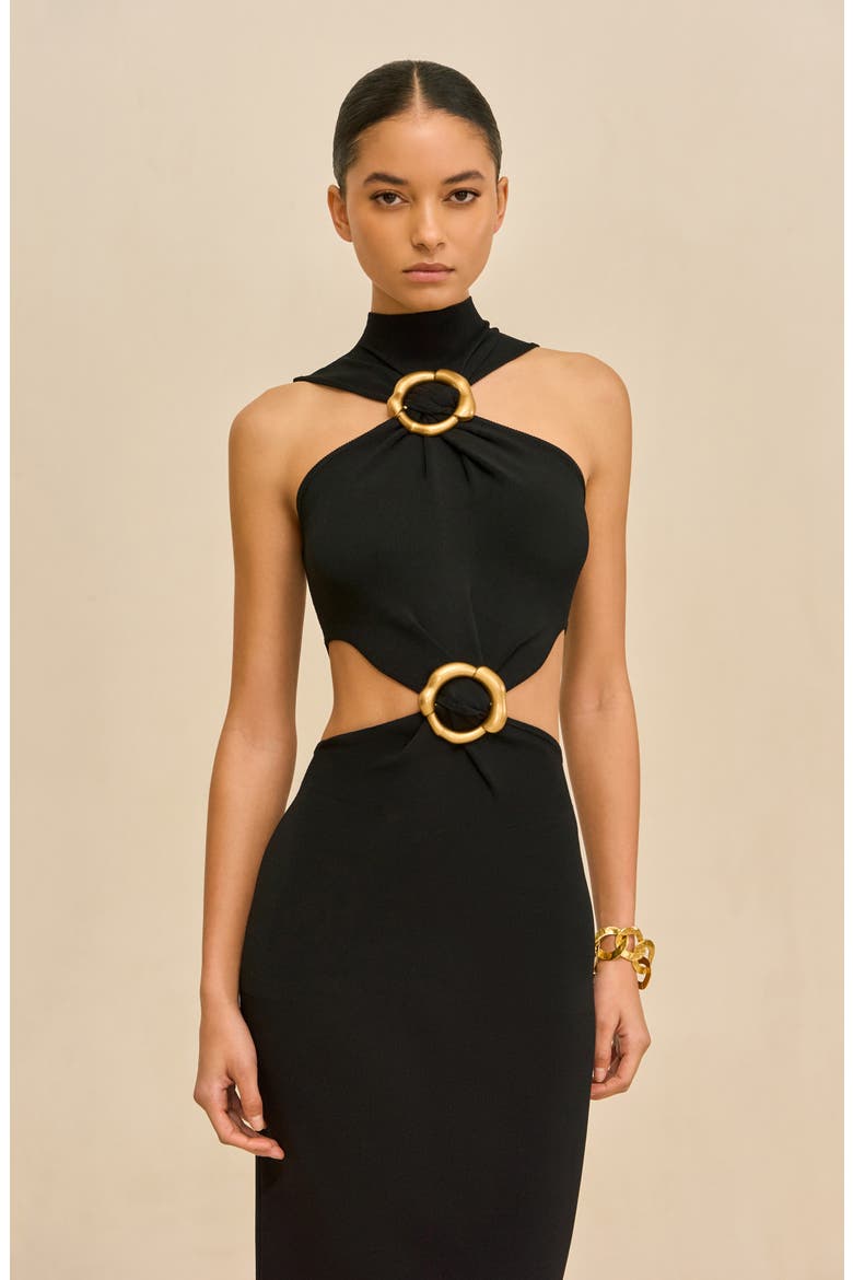 Ambar Cutout Sleeveless Dress, Alternate, color, BLACK
