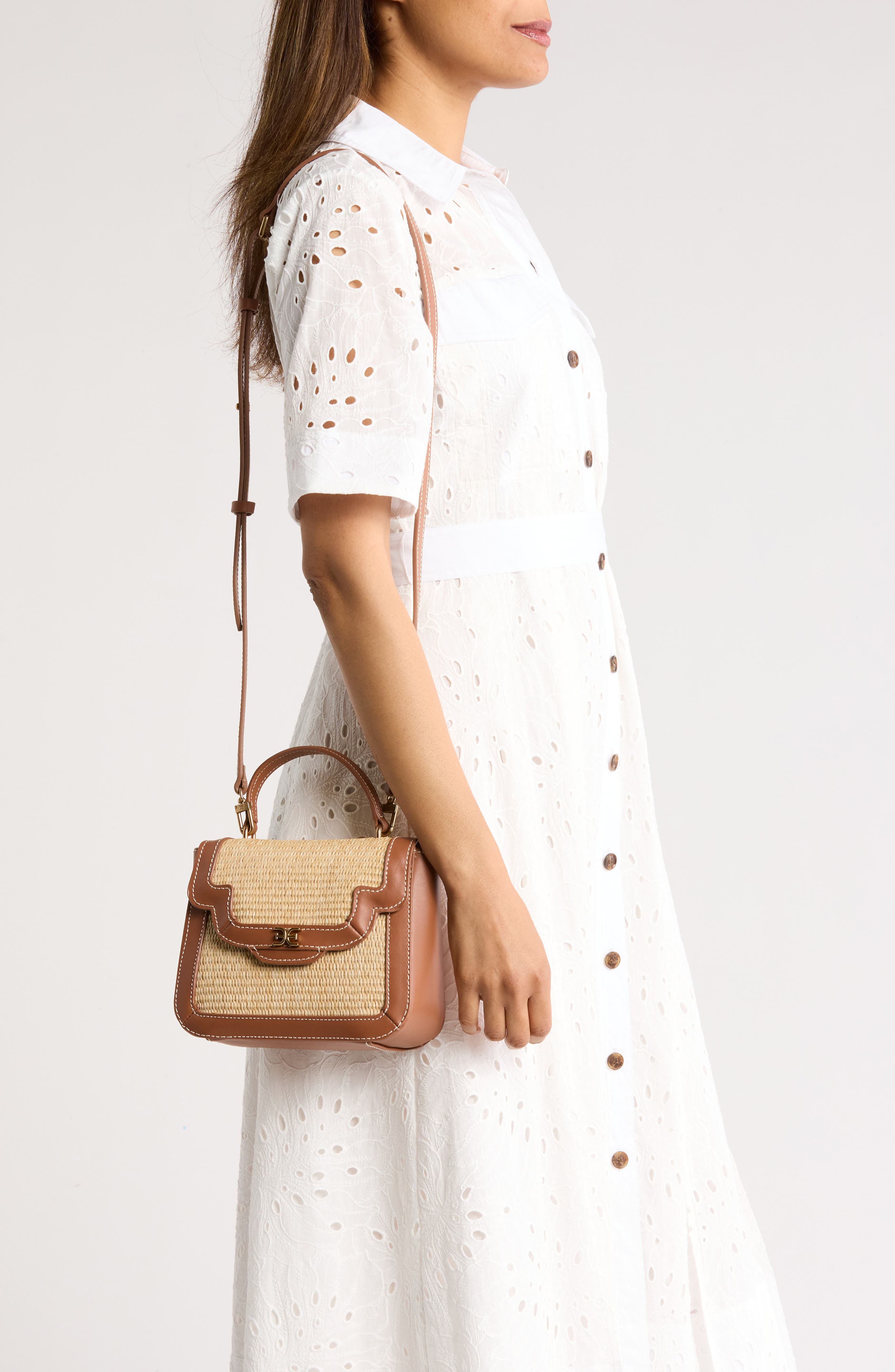 Sam Edelman Marsella Woven Top Handle Bag, Alternate, color, 