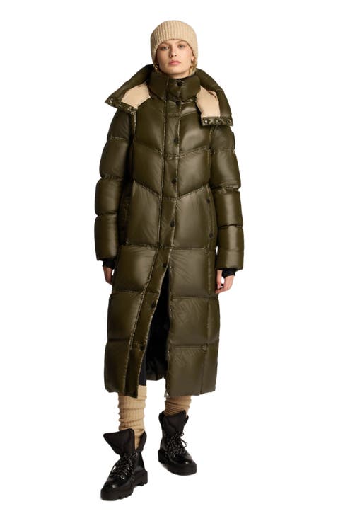 Meribel Quilted Maxi Puffer with Removable Hood