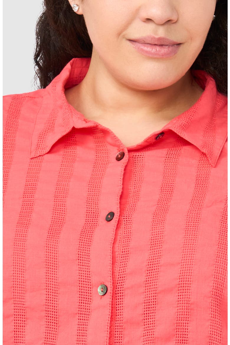 Puff Sleeve Cotton Top, Alternate, color, CALYPSO CORAL