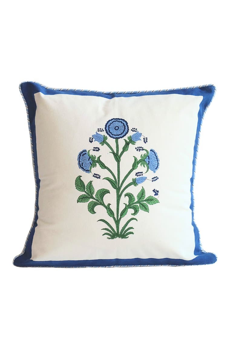 Inner Child Cobalt Botanical Study Blockprint Pillow - Cover Only, Main, color, Cobalt