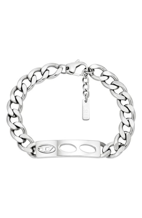 Oval D ID Chain Bracelet