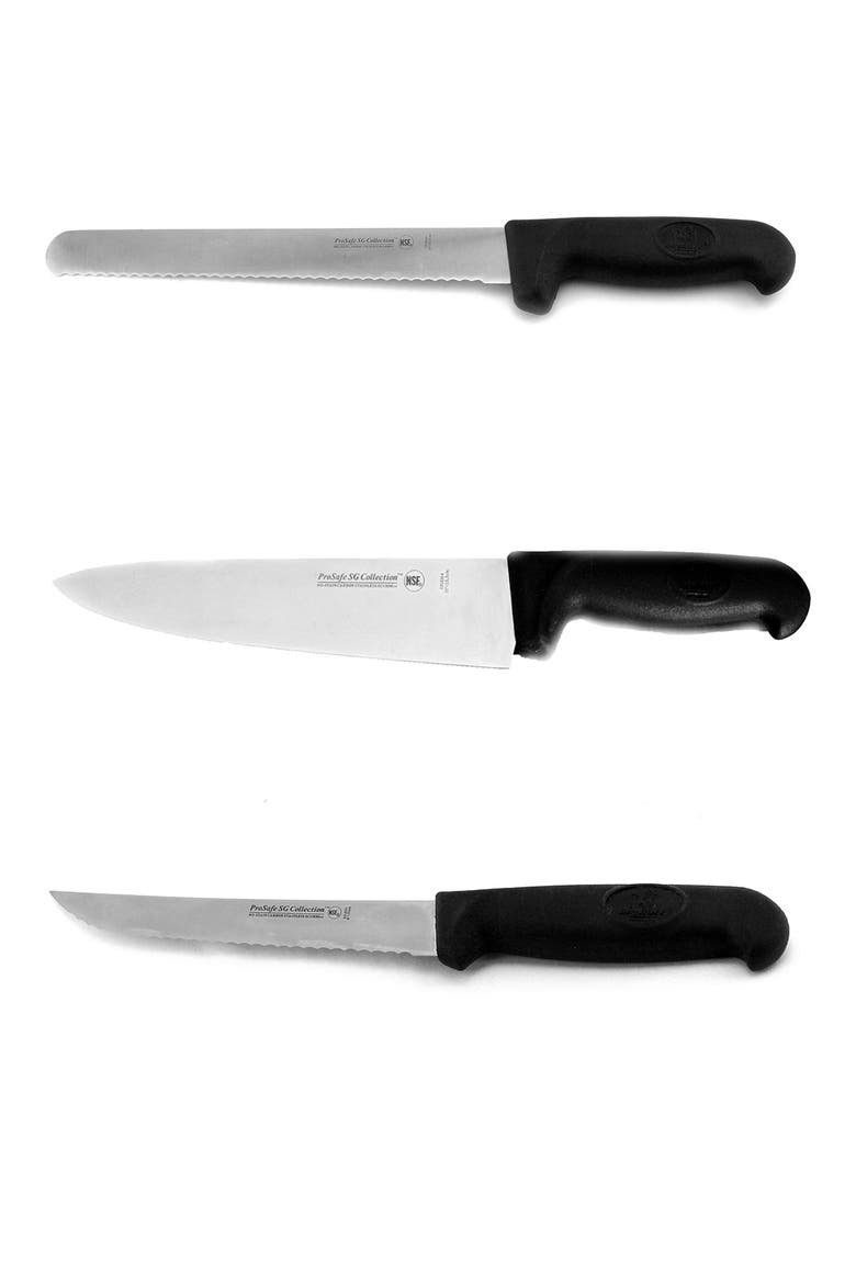 Soft Grip Cutlery 3-Piece Set, Main, color, BLACK