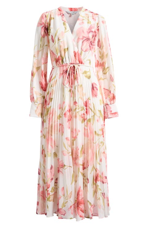 Saskia Long Sleeve Faux Wrap Dress