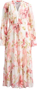 Ever New Saskia Long Sleeve Faux Wrap Dress