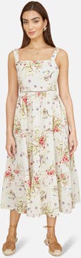 Yumi Floral Broderie Anglaise Midi Sun Dress