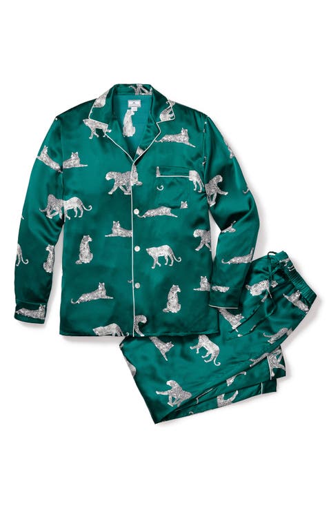 Panther Print Silk Pajamas