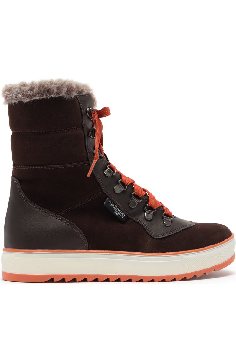 AQUATHERM BY SANTANA CANADA Maya Faux Fur Lined Lace-Up Boot, Alternate, color, Brown Rust