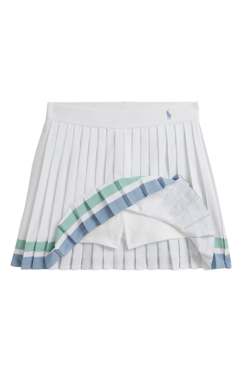 Polo Ralph Lauren Kids' Stripe Detail Pleated Skort, Alternate, color, White