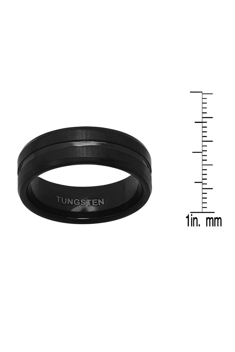 Black IP Tungsten Accented Ring, Alternate, color, BLACK