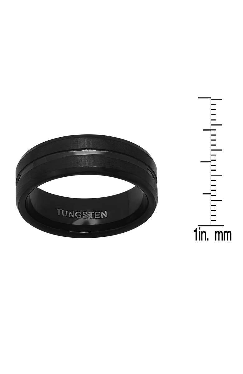 HMY JEWELRY Black IP Tungsten Accented Ring, Alternate, color, Black