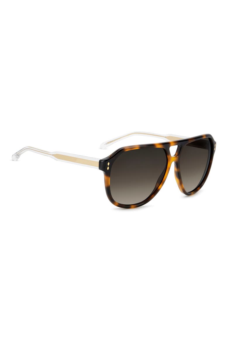 60mm Gradient Pilot Sunglasses, Alternate, color, HAVANA/ BROWN SF