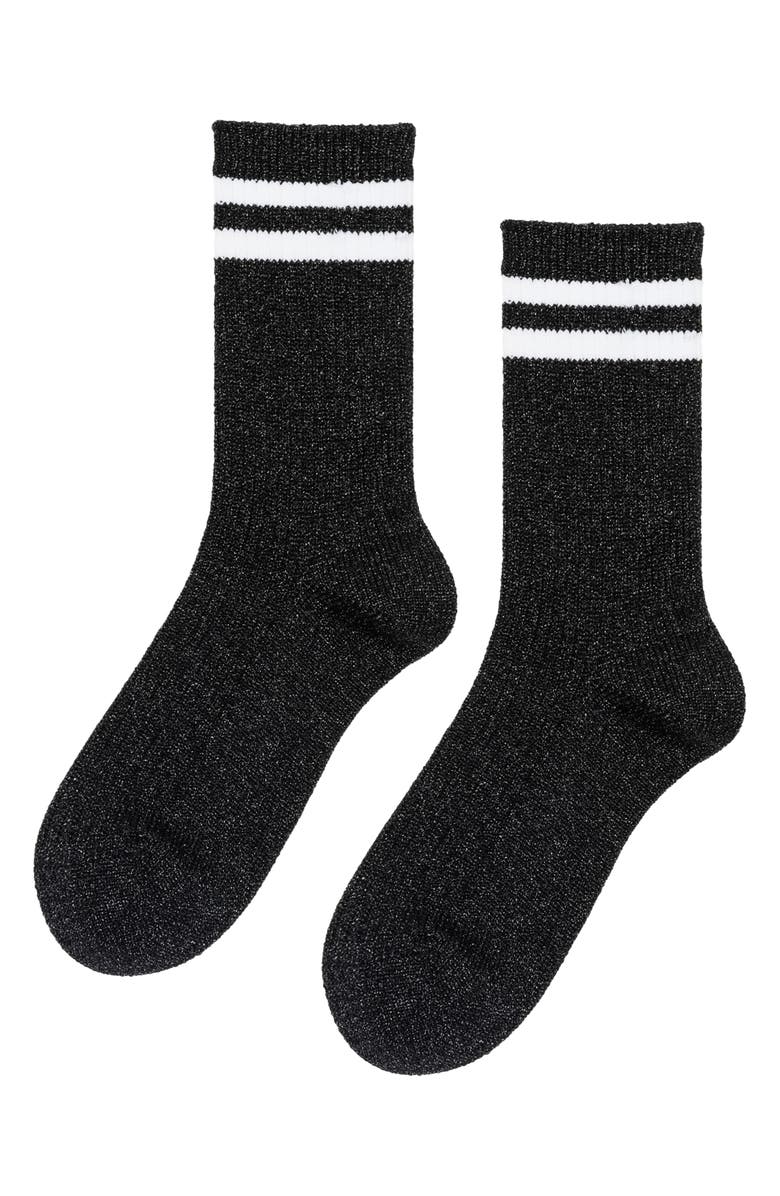 Hansel From Basel Physical Spark Metallic Crew Socks, Main, color,