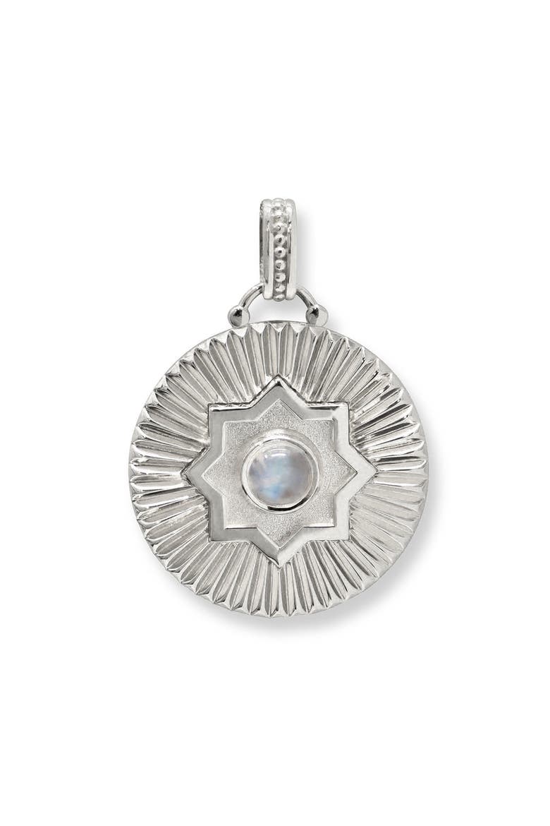 Moonstone Ripple Pendant, Main, color, SILVER