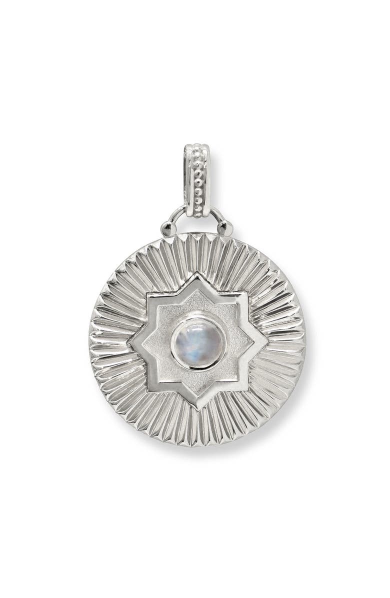 Anzie Moonstone Ripple Pendant, Main, color, Silver