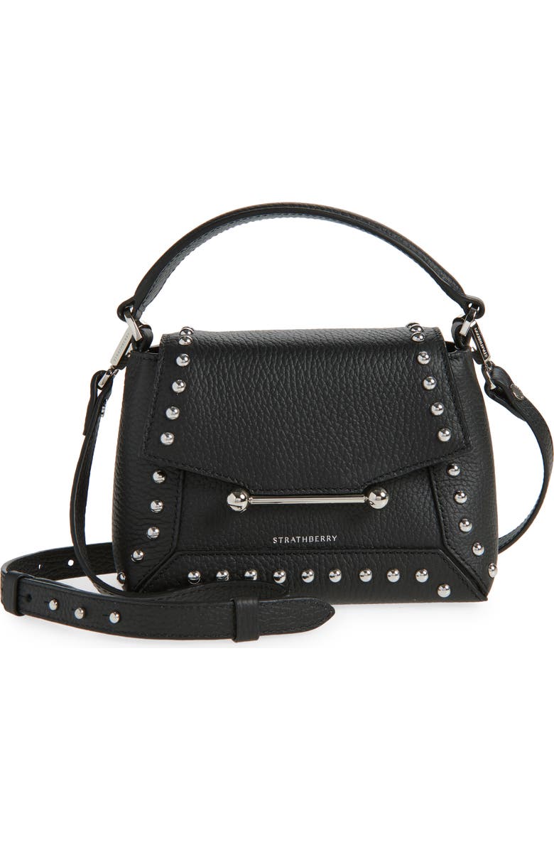 Strathberry Nano Mosaic Studded Leather Top Handle Bag, Main, color,