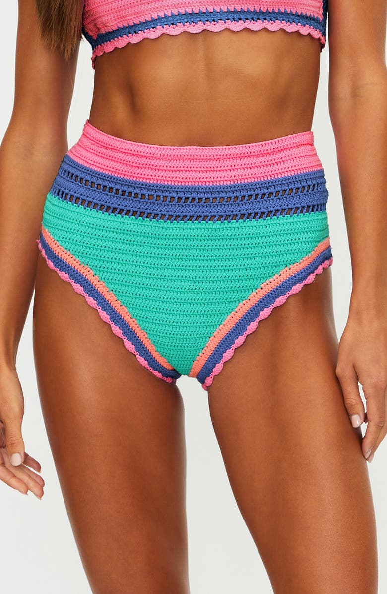 Beach Riot Karmen Bikini Bottoms, Main, color, Sea Breeze Crochet